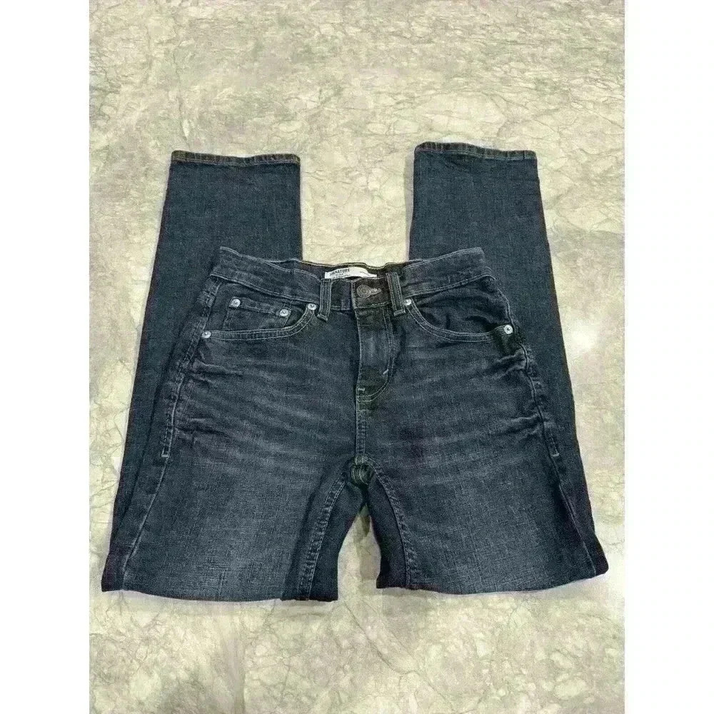 Boys Levi Strauss Signature Gold Straight Jeans 12 Regular 26” X 27” Dark Wash